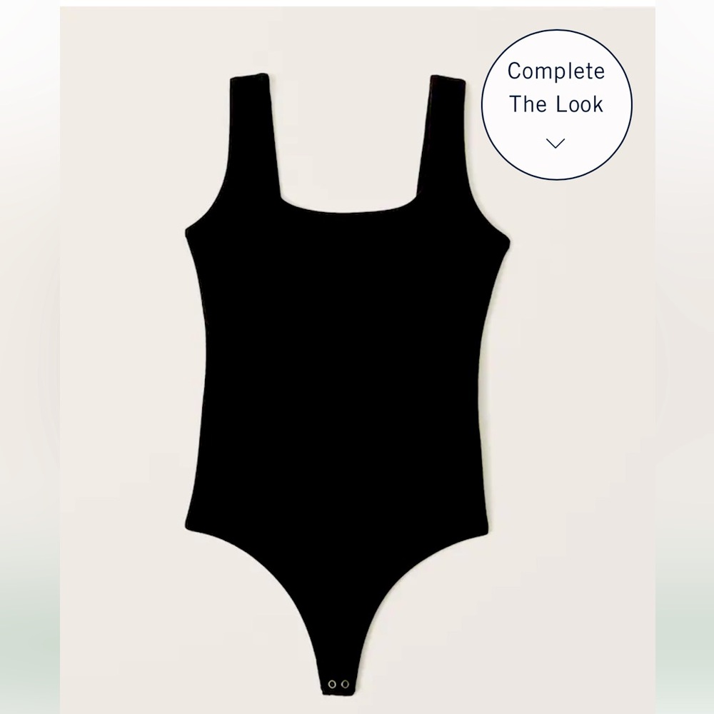 Abercrombie Seamless Fabric Tank Bodysuit Suit - Black + Brown - Set of 2